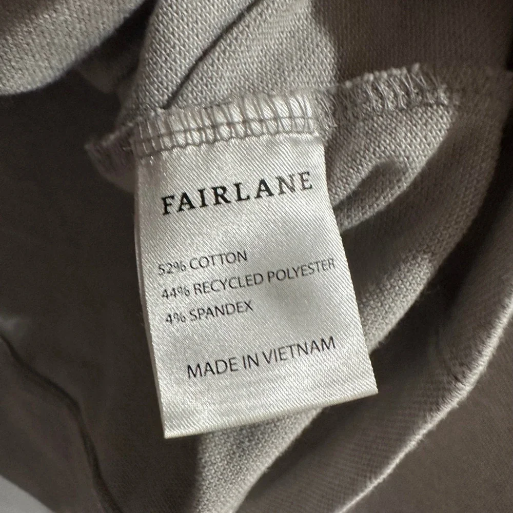FAIRLANE Mens Performance Pique‎ Quarter Zip Pullover Sweatshirt Light Gray Sz L